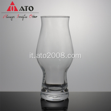 Coppa di vetro trasparente in vetro di birra artigianale spessa